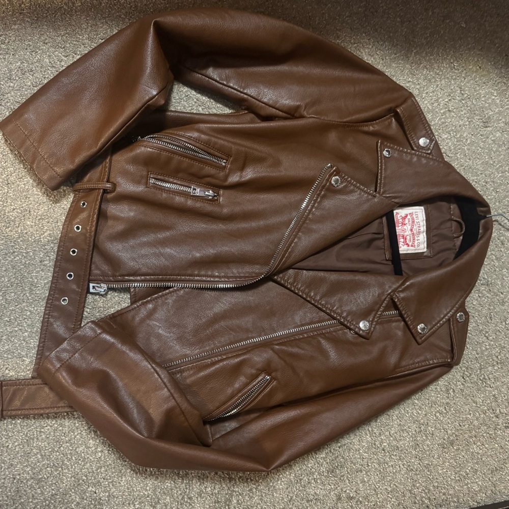 Levi's Rich Brown Leather Moto Jacket